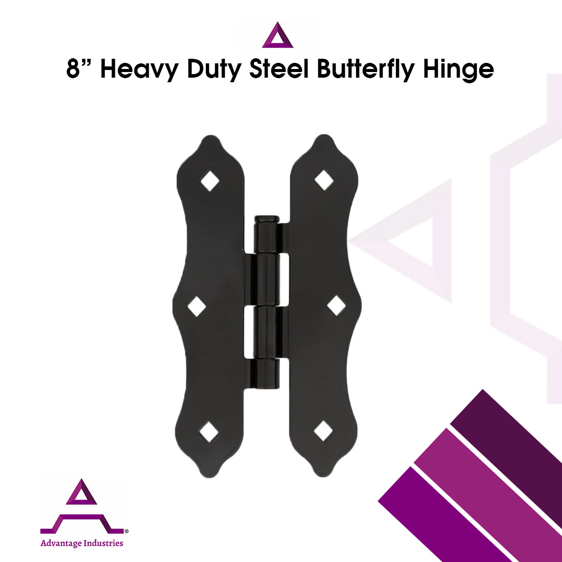 Advantage Industries 8" Decorative Steel Butterfly Hinge (AD2003)