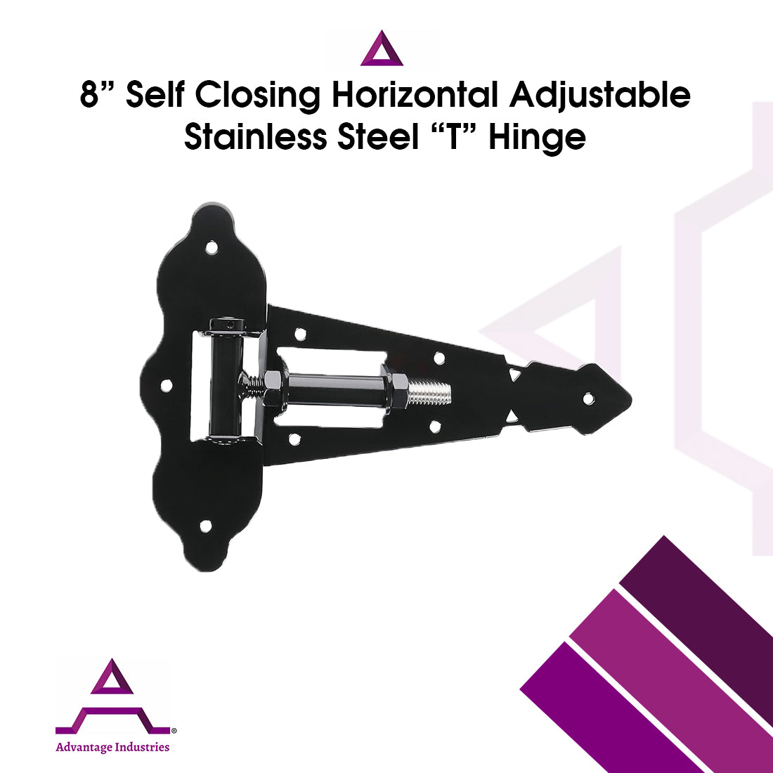 Advantage Industries 8” Self-Closing “T” Hinge (AD2007SS)