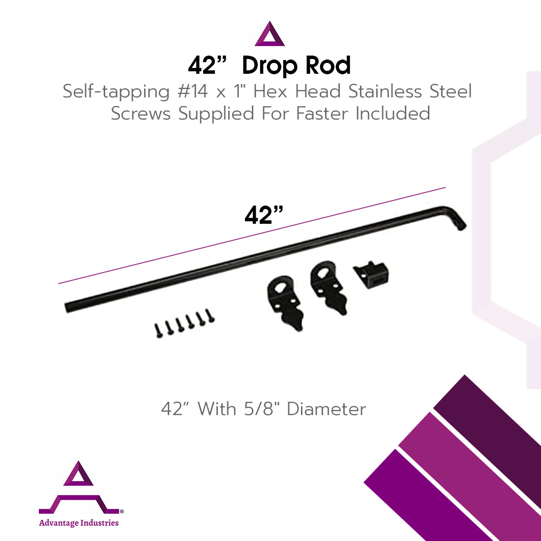 Advantage Industries 24"/42" Heavy Duty Gate Drop Rod (AD2011)