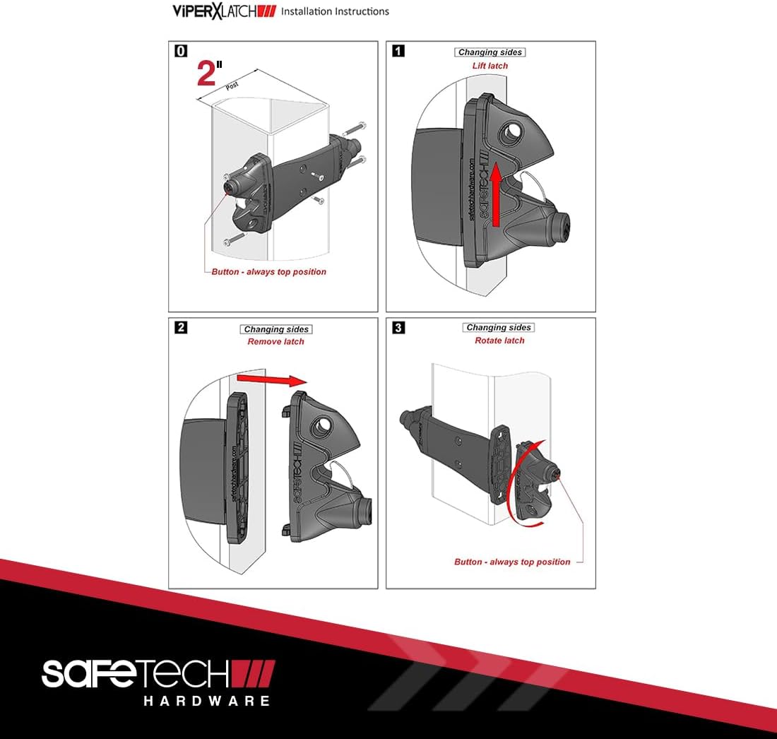 Safetech Hardware ViperX5-2 Two-Sided Gate Latch (VIPERX5-2")