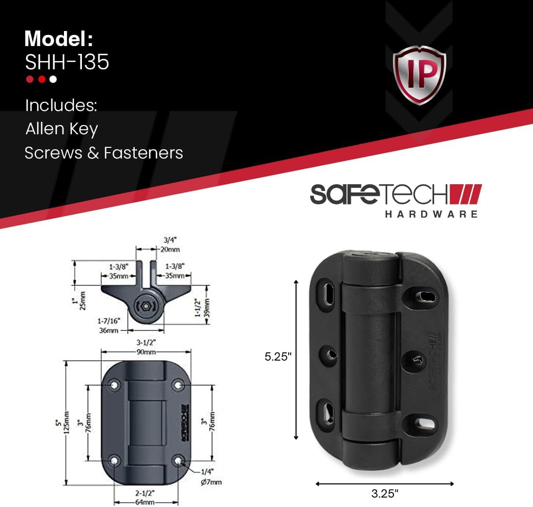 Safetech Hardware MegaKlik Self Closing Gate Hinge (SHH-135)