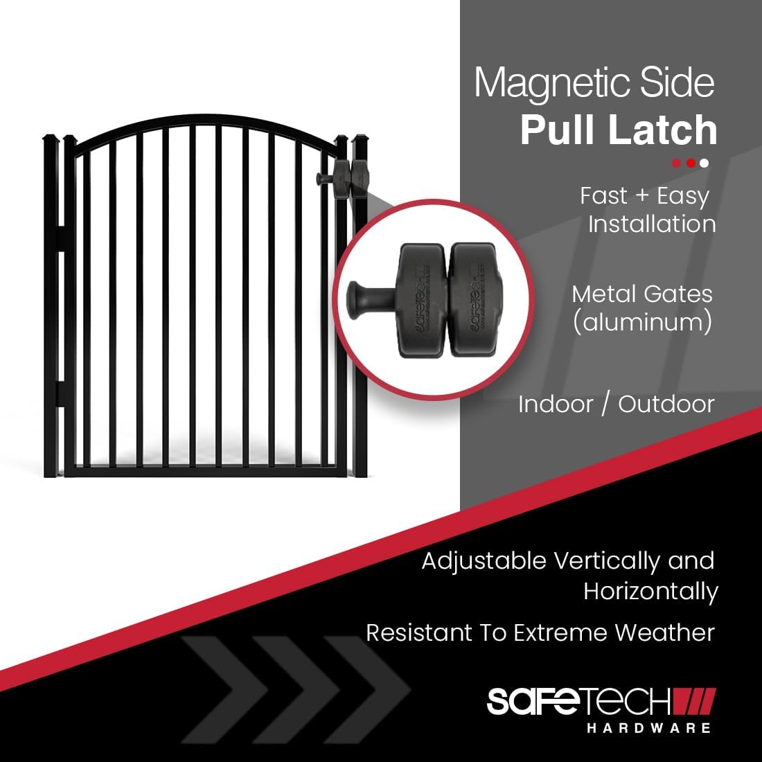 Safetech Hardware Magnetic Side Pull Gate Latch (SLG-150KB)