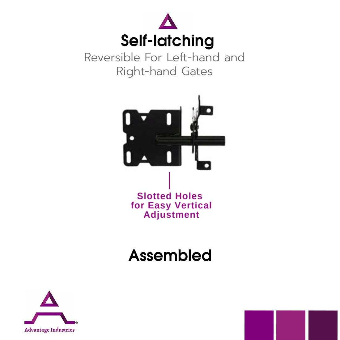 Advantage Industries Vertical Adjustable Striker Self-Latching Latch (AD1002-SL)