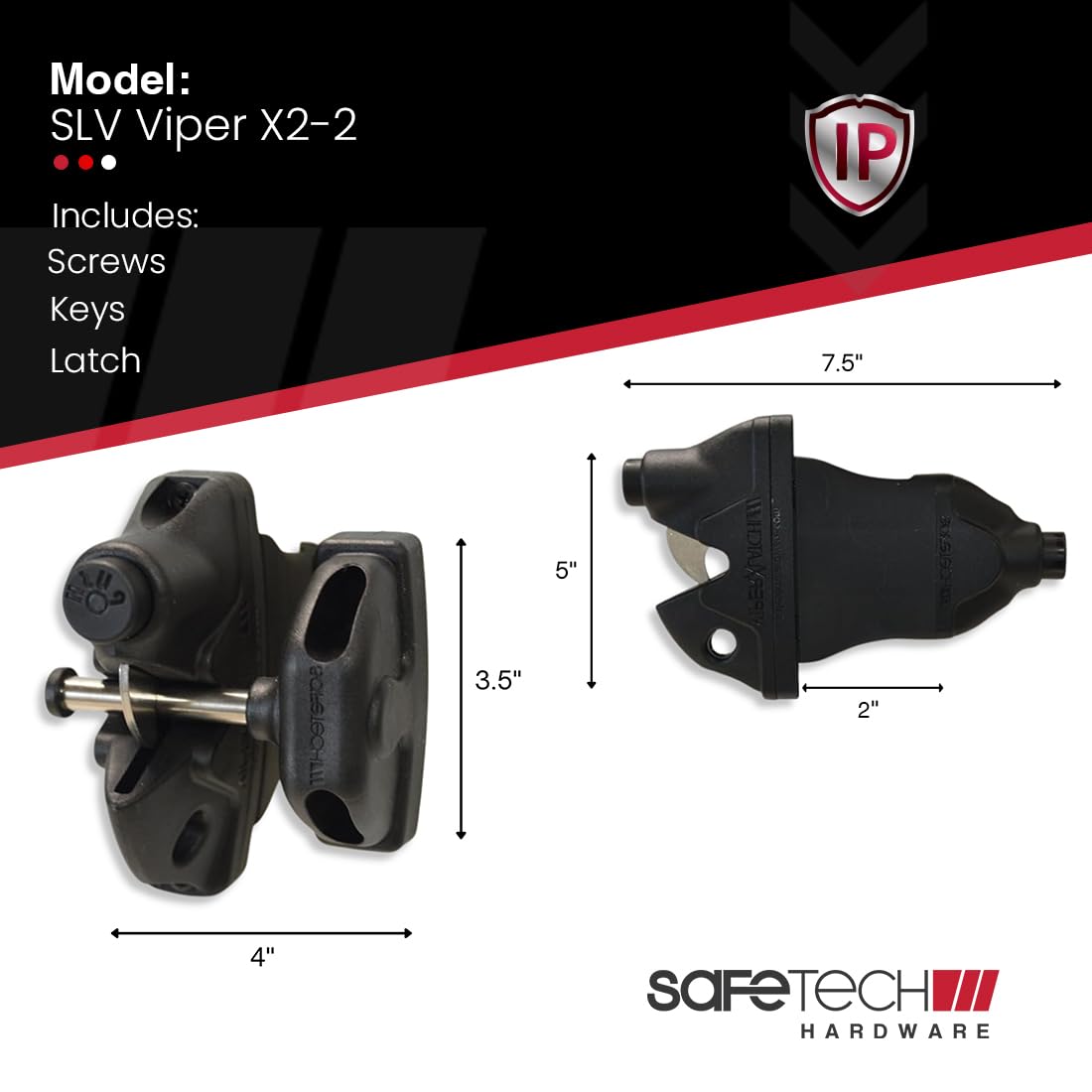 Safetech Hardware ViperX5-2 Two-Sided Gate Latch (VIPERX5-2")